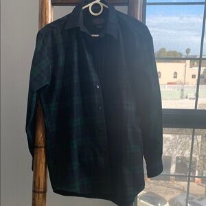 Men's Black and Green Plaid Jacket